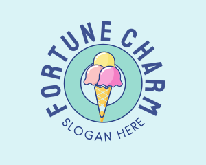 Cute Ice Cream Cone logo design