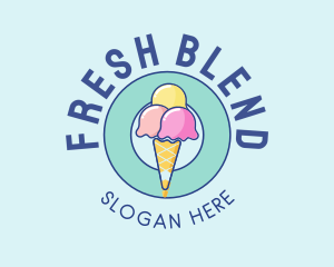 Cute Ice Cream Cone logo
