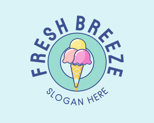 Cute Ice Cream Cone logo design