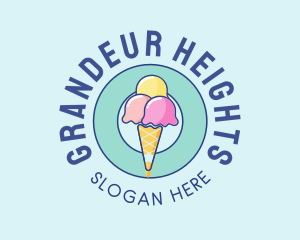 Cute Ice Cream Cone logo design