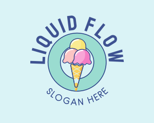 Cute Ice Cream Cone logo design