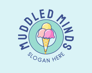 Cute Ice Cream Cone logo design