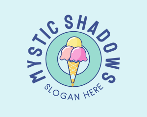 Cute Ice Cream Cone logo design