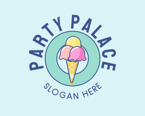 Cute Ice Cream Cone logo design