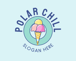 Cute Ice Cream Cone logo