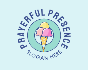 Cute Ice Cream Cone logo design