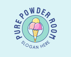 Cute Ice Cream Cone logo design