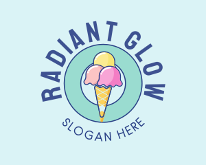 Cute Ice Cream Cone logo design