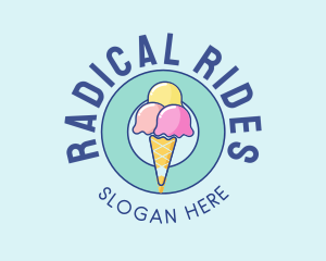 Cute Ice Cream Cone logo design