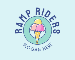 Cute Ice Cream Cone logo design