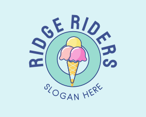 Cute Ice Cream Cone logo design