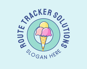 Cute Ice Cream Cone logo design