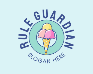 Cute Ice Cream Cone logo design