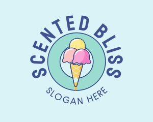 Cute Ice Cream Cone logo design