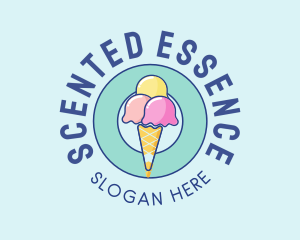 Cute Ice Cream Cone logo design