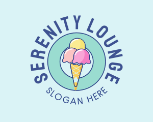 Cute Ice Cream Cone logo design