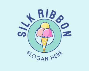 Cute Ice Cream Cone logo design