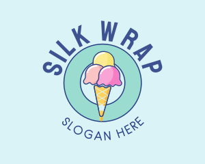 Cute Ice Cream Cone logo design