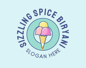 Cute Ice Cream Cone logo design