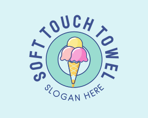 Cute Ice Cream Cone logo design