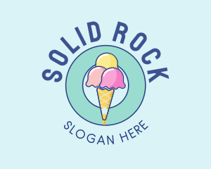 Cute Ice Cream Cone logo design