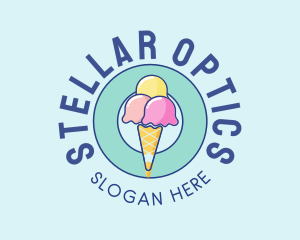 Cute Ice Cream Cone logo design