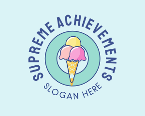 Cute Ice Cream Cone logo design