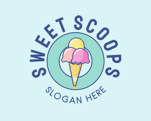 Cute Ice Cream Cone logo