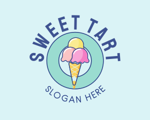 Cute Ice Cream Cone logo design