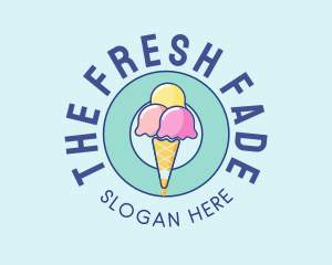 Cute Ice Cream Cone logo design