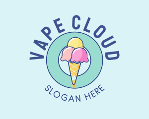 Cute Ice Cream Cone logo design