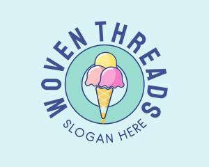 Cute Ice Cream Cone logo design