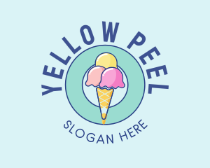 Cute Ice Cream Cone logo design