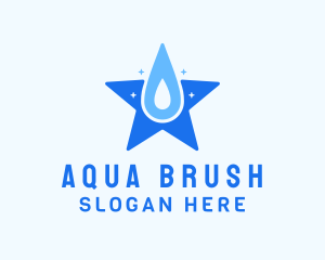 Star Cleaning Droplet logo design