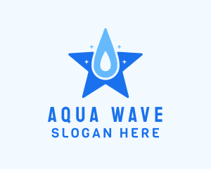 Star Cleaning Droplet logo design