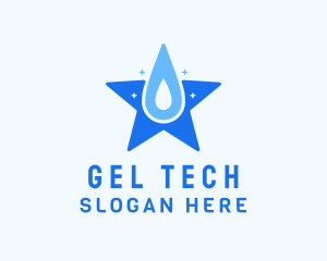 Star Cleaning Droplet logo design