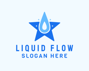 Star Cleaning Droplet logo design