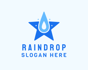 Star Cleaning Droplet logo design