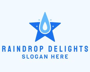 Star Cleaning Droplet logo design