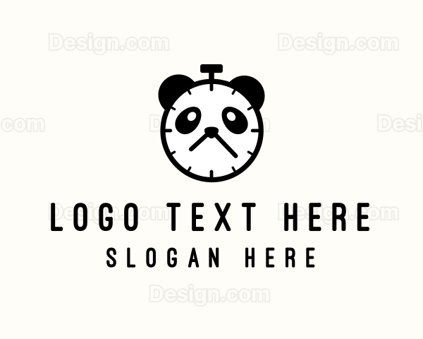 Panda Stopwatch Clock Logo