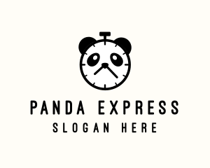 Panda Stopwatch Clock logo design