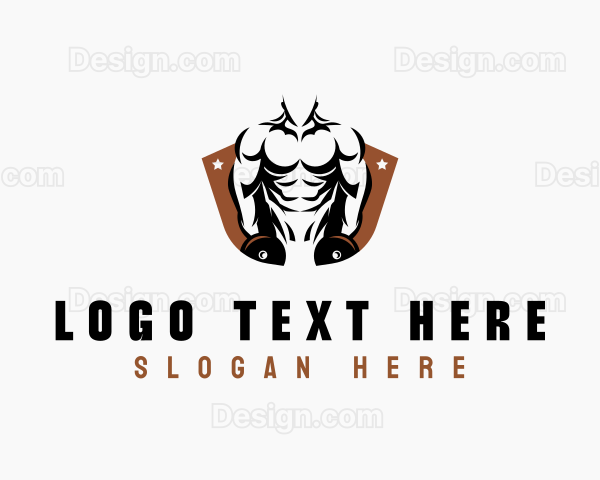 Muscle Weightlifting Fitness Logo