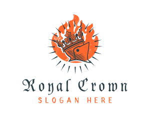 Flaming Crown Knight logo design