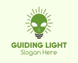 Alien Light Bulb logo design