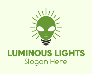 Alien Light Bulb logo design