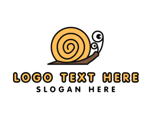 Cartoon Shell Snail logo