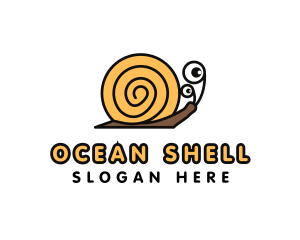 Cartoon Shell Snail logo design