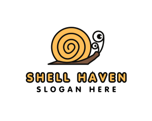 Cartoon Shell Snail logo