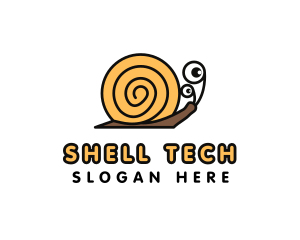 Cartoon Shell Snail logo