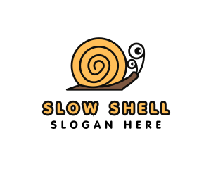 Cartoon Shell Snail logo design